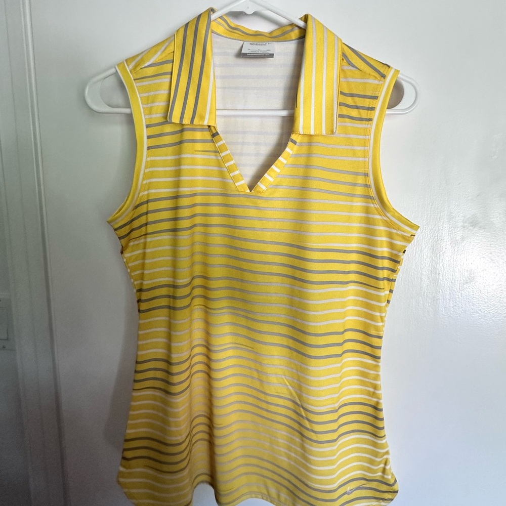Nike Yellow Sleeveless Golf Shirt - Size Small